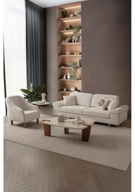Resim Armada 3+1 Koltuk Takımı Krem Krem 