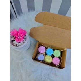 Resim Nadom 6 Adet Doğal Nem Topu Renkli Peeling Manikür Nem Bombası 