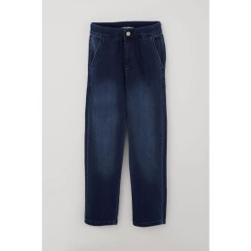 Resim Breeze Erkek Çocuk Jean Pantolon Bağcıklı Fermuarlı Cepli 5-9 Yaş, Koyu Mavi 