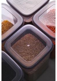 Resim Etiketli 6'lı Antrasit Ekonomik Kırılmaz Saklama Kabı Seti 2x0,5/1,2/1,75 Lt. Antrasit 