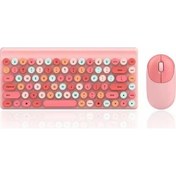 Resim Novahub Pembe Masaüstü Bilgisayar İçin 2.4g Kablosuz Oyun Klavyesi Ve Fare Setleri 86 Tuşlu Kablosuz Klavye Ve Optik - Pembe Optik 