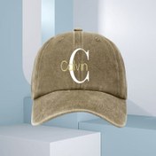 Resim Calvin Grafik Baskılı Üniseks Beyzbol Şapkası - Erkekler ve Kadınlar için Şık Güneş Koruma Şapkası, Polyester Lif, Beyaz C Tasarımlı Kahverengi, Günlük Kıyafet, Yumuşak Dokulu Modern Beyzbol Şapka 