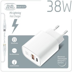 Resim Subzero Sg78 38w Apple Uyumlu iOS Type-c Pd20w Usb18w Şarj Aleti 