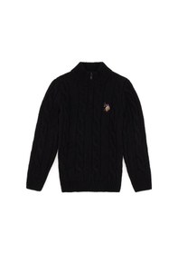 Resim U.S. Polo Assn. Erkek Çocuk Yarım Fermuarlı Siyah Kazak 50297422-VR046 