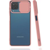 Resim Goocamp Galaxy Uyumlu A12 Kılıf Lensi Kapak - Pembe Açık Pembe Açık 