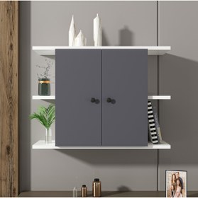 Resim DEKOR İDA Kalimera Duvar Dolabı & Rafı Beyaz - Antrasit 