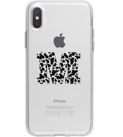 Resim butikcase Iphone Xs Max M Harfi Desenli Şeffaf Telefon Kılıfı 