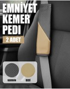 Resim Comfortdrive Emniyet Kemer Pedi Seti - Boyun Ve Omuz Koruyucu Kemer Pedi 2'li Paket - Siyah Bej 