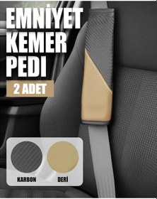 Resim Comfortdrive Emniyet Kemer Pedi Seti - Boyun Ve Omuz Koruyucu Kemer Pedi 2'li Paket - Siyah Bej 