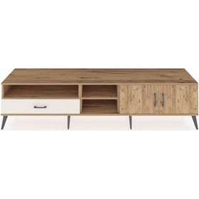 Resim Hyperion Tv Ünitesi 3 Raflı Tek Çekmeceli 2 Kapaklı 220x44x51 Çam-çam/aytaşı Atlas Çam/aytası - Atlas Çam 
