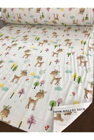 Resim Babynia 110x110cm Çok Amaçlı Bebek Müslin Bezi Örtü Battaniye Kundak Doğa Ve Karaca (2 Adet) 