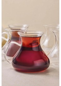 Resim Perotti 16043 Ehl-i Keyf 6'lı Borosilikat Cam Çay Bardağı Seti Şeffaf 