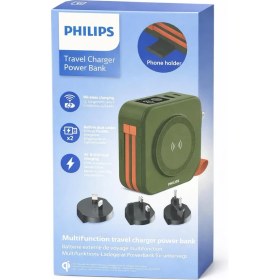 Resim Philips Kablosuz Şarjlı Powerbank Seyahat Tipi Wireless Power Bank Telefon Standlı Taşınabilir Şarj Cihazı 