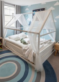 Resim Kiddy Happy Montessori İki Parça Beyaz Tül Cibinlik 480cm 