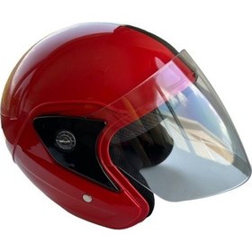 Resim Kask Çeneliksiz Camlı Kırmızı 