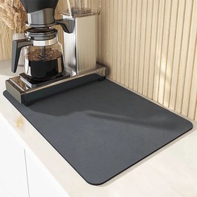 Resim Mutfak Tezgahı Koruyucu İçin 1 Adet Kahve Makinesi Matı, Kauçuk Pedli, Emici Bulaşık Kurulama Matı, Süper Emici Kaymaz Kahve Matı, Kahve Makinesi ve Espresso Makinesi İçin Emici Kahve Bar Matı, Mutfak Aksesuarları 