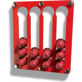 Resim Kırmızı Mıknatıslı Kapsül Kahve Standı, Uyumlu Tasarım 