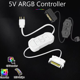 Resim OUYUANSU ARGB Kontrolcü Dönüştürücü Bilgisayar Kasa Fanları için - SATA'dan 5V3 Pin Kablosu, Geliştirilmiş Aydınlatma için Mini Güç Uzatma 