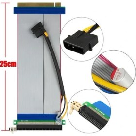 Resim Alfais 4650 Pcı-E Express 16X To 16X Dişi Erkek Riser Uzatma Kablosu 