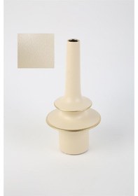 Resim Vitale Krem Seramik Uzun Vazo 13 13 26 Cm Ak.la0068 Renkli 