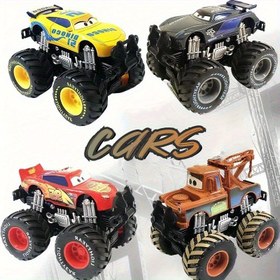 Resim Disney Cars Lightning McQueen Monster Truck Model - Kırmızı Off-Road Yarış Arabası Siyah Lastiklerle, Dayanıklı Plastik Koleksiyonluk Dekor Ev ve Parti Gösterisi için, Hava Koşullarına Dayanıklı Tasarım, Pil Gerektirmez, Ev Dekor Arabası, Eğlenceli Tasarım, Koleksiyonluk Model 