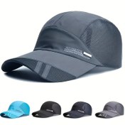 Resim 1 adet Nefes Alabilir Fileli Beyzbol Şapkası, Hızlı Kuruyan Polyester Spor Şapkası Balıkçılık Golf Güneş Koruma, Günlük Düz Renk Hafif Tasarım, Balıkçılık Golf Şapkası|Nefes Alabilir Başlık|Hafif Şapka 