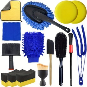 Resim Tam Aracı Detaylandırma Kiti: Chenille Yıkama Eldiveni, Tekerlek Fırçası, Toz Alma Fırçası, Havalandırma Temizleme Aracı, Uzun & Kısa Fırçalar, V 