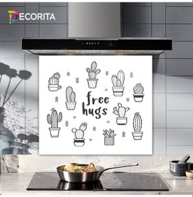 Resim Decorita Free Hugs | Cam Ocak Arkası Koruyucu | 52cm x 60cm 