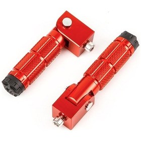 Resim Motosiklet Elektroscooter Alüminyum Katlanabilir Pedal - 8mm Evrensel Uyumlu, Anti Kayma Dizaynlı, Kırmızı 1 Çift 