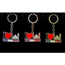 Resim Metal Sultanahmet Anahtarlık I Love Sultanahmet 