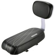 Resim Bisiklet Arka Koltuk Pu Deri Yumuşak Minderli Arka Raf Koltuk Sırtlıklı Siyah 