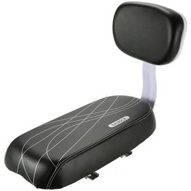 Resim Bisiklet Arka Koltuk Pu Deri Yumuşak Minderli Arka Raf Koltuk Sırtlıklı Siyah 