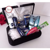 Resim Gelincimherşey Siyah Damatlık Süslü Kadife Kaplı Sandık Ve Kozmetik Tıraş Takımı 