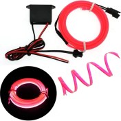 Resim Oto Aksesuarcım Fitilli Ip Neon LED Torpido Şeridi 1 Metre Pembe 