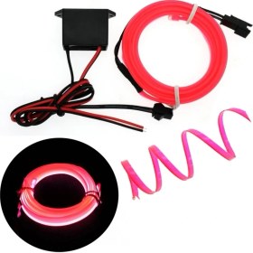 Resim Oto Aksesuarcım Fitilli Ip Neon LED Torpido Şeridi 1 Metre Pembe 