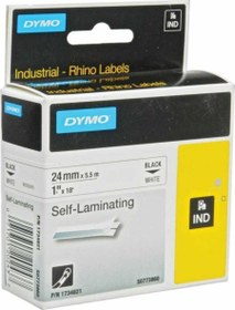 Resim RhinoPRO 1734821 Beyaz/Siyah Lamine Vinil Şerit 24 mm x 5,5 mt DYMO