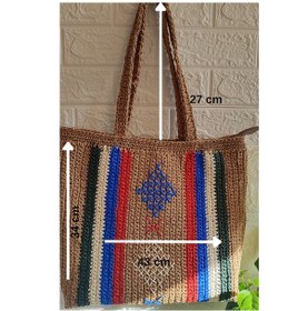 Resim BuSaKo El Yapımı Tığ İşi Örme Kadın Omuz Çantası/Motif Detaylı 