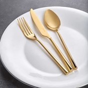 Resim Jumbo 1001 Titanyum Gold 84 Parça 12 Kişilik Çatal Kaşık Bıçak Seti 