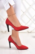 Resim Erkan Saçmacı Gowa Kırmızı Süet Klasik Stiletto 9 Cm. 