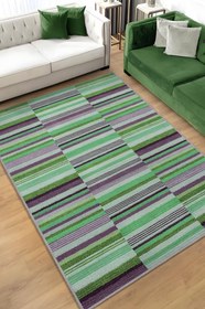 Resim Çizili Çok Renkli Halı Mutfak Halısı Çizgili Oturma Odası Halısı Retro Tarzı Salon Halısı - 160x240 