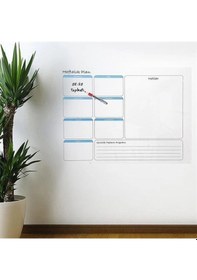 Resim Durukar Haftalık Planlayıcı Manyetik Duvar Stickerı Takvim 56 Cm X 70 Cm 