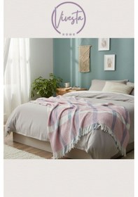 Resim Scotch Battaniye 180 220 Cm Lüks, Yumuşacık Ve Sıcak Tutucu Konfor Battaniyesi Pudra 