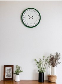 Resim 36 Cm Yeşil 24 Saat Göstergeli Özel Tasarım Duvar Saati Çok Renkli 