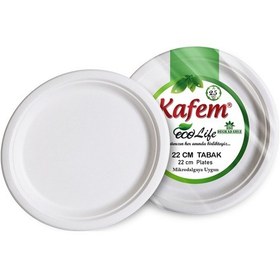 Resim Kafem Ekolojik Karton Tabak 22 CM 25 li x 40 Paket (Koli) 