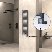 Resim Radiva Haiti Elektrikli Havlupan 300 Watt 300X1200 Düz Antrasit (Ktx3 Termostatlı) 