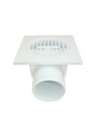 Resim Beyaz Yer Süzgeci 10 X 10 Cm - Ø 50 Yandan Çıkış Yer Sifonu Beyco 