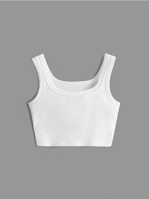Resim Liona U Yaka Askılı Beyaz Renk Fitilli Crop Top Büstiyer Beyaz 