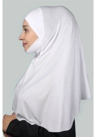 Resim Altobeh Hazır Türban Peçeli Pratik Eşarp Tesettür Nikaplı Hijab - Namaz Örtüsü Sufle (XL) - Beyaz 