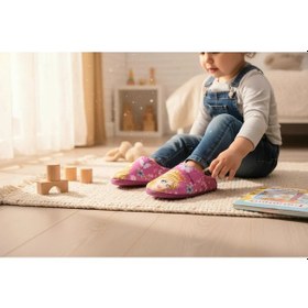 Resim Gezer Princess Temalı Yumuşak Kaydırmaz Taban Ev Kreş Anaokulu Terlik PEMBE 