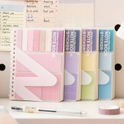 Resim 280 Sayfa / Set Şeker Renkli Çok Fonksiyonlu Defter Kombinasyon Paketi Yapışkan Not İndeksleme Etiketleri Yatay Çizgi Defteri Dört Birinde Bobin Gevşek Yaprak Kitap Su Geçirmez Kapak Yumuşak Bobin Yatay Çizgi Gevşek Yaprak Kitap 